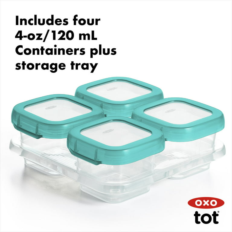 OXO Tot Baby Blocks Freezer Storage Containers - 4 oz Teal