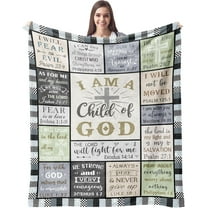 Christian Gifts for Men Women Blanket 60"x50" - Inspirational Religious Birthday Gifts - Baptism Confirmation Gifts for Boys Men Women - Catholic Spiritual Gifts for Men Women