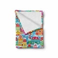 thumbnail image 2 of City Soft Flannel Fleece Throw Blanket, Colorful Town Design Ornamental Winter Holiday Christmas Time Architecture Pattern, Cozy Plush for Indoor and Outdoor Use, 60" x 80", Multicolor, by Ambesonne, 2 of 6