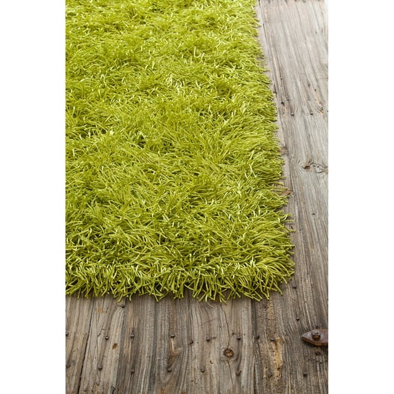 Hand-Woven Contemporary Shag Rug 7'9x10'6 Green