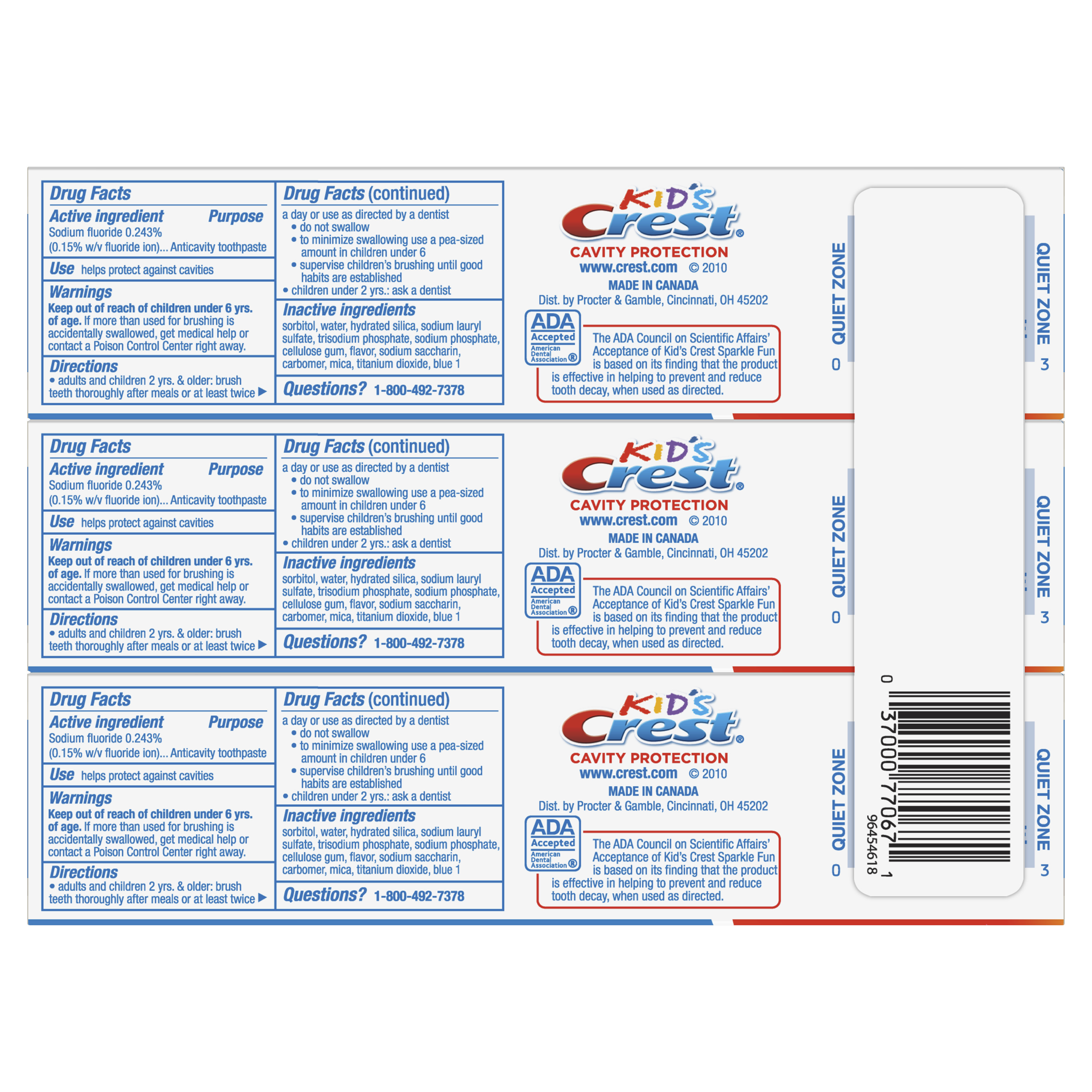 Crest Kids Toothpaste Cavity Protection Sparkle Fun 4 6 Oz 3 Pack Walmart Com Walmart Com