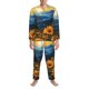 thumbnail image 3 of Balery Elegant Sunset Sunflower Pijama para Hombre de Dos Piezas con Manga Larga, Conjunto de Dormir y Descanso Suave con Bolsillos-Medium, 3 of 7