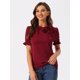 thumbnail image 2 of Top Elegante De BluDe ManCorDe OficiDe Las Camisas Del Cuello De PajariDe Las Mujeres BorgoXL, 2 of 4