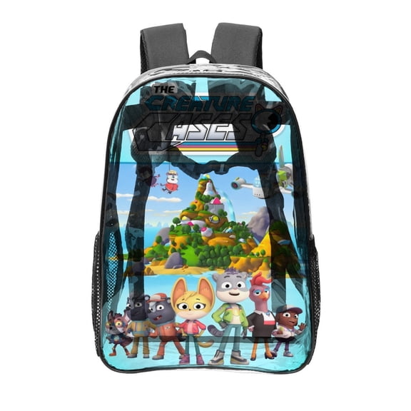 The Creature Cases-theme Clear Backpack Heavy Duty Transparent Bag See Through Bookbag for Work, Sport, College, Travel12.2“X16.9"(31X43cm)