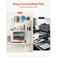 thumbnail image 2 of VEVOR Desktop Bookshelf, 2-Tier Desktop Storage Organizer, 37.4" x 12.6" x 35.4" Office Desk Storage Rack Display Shelf, Desktop Bookshelf Hutch with Anti-Slip Feet Pads, for Home & Dorm, White, 2 of 9