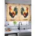 thumbnail image 5 of Sheer Curtains 45 Inch Length 2 Panels Set for Kitchen, Farmhouse Rooster Semi Sheer Curtains for Windows, Retro Country Watercolor Animal Voile Window Treatments Rod Pocket Curtain, 5 of 7