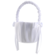 thumbnail image 2 of Cesta romántica de satén blanco con lazo para la ceremonia de boda de la niña de las flores, 2 of 4
