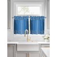 thumbnail image 2 of Half Window Curtains 24 Inches Long, Modern Blue Window Treatment Curtain Drapes, Abstract Diamond Luxury Gradient Short Curtains Tiers for Kitchen Over Sink, 27.5"x24", 2 Panels, 2 of 7