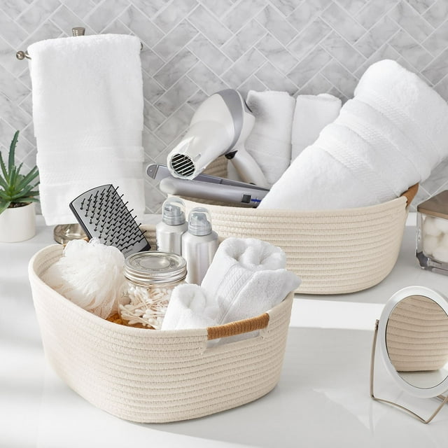 Member's Mark 2-Piece Rope Basket Set with Contrast Handles, Various Colors