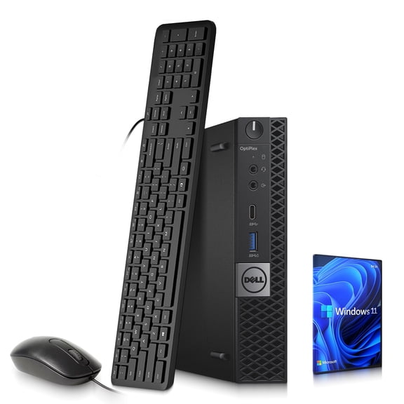Restored Dell 7050 Tiny Desktop PC | i5-7th Gen Processor | 8GB DDR4 RAM | 1TB HDD | WIFI | Keyboard & Mouse | Windows 11 Pro Computers Desktop (Refurbished)
