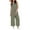 Army Green, variant on WTOBBY Women's Casual Wide Leg Jumpsuit Romper in Solid Color, Overalls Style with Adjustable Straps, Side Slit Legs, and Pockets for Stylish Comfort,Army GreenL