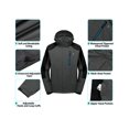 thumbnail image 7 of Little Donkey Andy Men's Waterproof Rain Jacket Lightweight Breathable Raincoat with Detachable Hood for Hiking Golf Travel Grey/Black S, 7 of 7