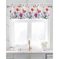 thumbnail image 2 of Colorful Floral Kitchen Valances for Windows Farmhouse Linen Window Valance Curtain for Living Room Window Treatment Abstract Art Botanical Leaves Valance Rod Pocket Topper Drape, 42 x 12 Inch, 2 of 6