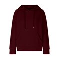 thumbnail image 6 of Jalioing Womens Plus Size Hoodies Long Sleeve Raglan Shirt Hooded Sweatshirt Oversized Pullover Tops S-5XL (Medium, Wine), 6 of 6