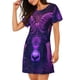 thumbnail image 2 of Disketp Purple Starry Sky Antelope para Camisón Corto de Manga Corta para Mujeres, Camisón Cómodo con Escote Redondo, Bonito y Confortable, 2 of 6