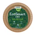 thumbnail image 1 of EcoSmart® - Platos de papel de fibra reciclada 100% para almuerzo o cena ligera de 8.5 pulgadas, 50 platos ecológicos, 1 of 7