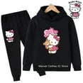 thumbnail image 4 of Jersey de deportes nuevos Kawaii Sanrio Hello Kitty, Sudadera con capucha de Anime, abrigo para niña + Pantalones 2P para niños de 3 a 14 años, regalo de cumpleaños, conjunto informal para correr, 4 of 5
