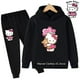 thumbnail image 4 of Jersey de deportes nuevos Kawaii Sanrio Hello Kitty, Sudadera con capucha de Anime, abrigo para niña + Pantalones 2P para niños de 3 a 14 años, regalo de cumpleaños, conjunto informal para correr, 4 of 5