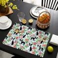 thumbnail image 4 of Boston Terriers and Pioneer Flower Summer Placemats Table Placemats Set Of 4-Linen Kitchen Washable Placemats Table Mats 11.8"x17.7"Non-Slip Heat Resistant, 4 of 6