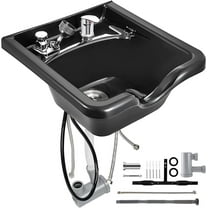 BENTISM Shampoo Bowl Sink Black ABS Plastic Salon and Spa Hair Sinks Beauty Salon Equipment for Hair Stylists