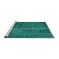 thumbnail image 2 of Ahgly Company Machine Washable Indoor Square Abstract Turquoise Blue Contemporary Area Rugs, 6' Square, 2 of 4