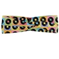 thumbnail image 1 of Retro Headband, Continuing Composition of Colorful Vinyl Discs Nostalgic Dancing Party Elements, Elastic and Soft Women's Bandana for Sports and Everyday Use, Grey Red Coconut, by Ambesonne, 1 of 3