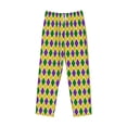 thumbnail image 4 of Xecao Mardi Gras Purple Yellow Plaid Men's Straight Lounge Pajama Pants: The Ultimate in Comfortable Sleepwear, 4 of 9