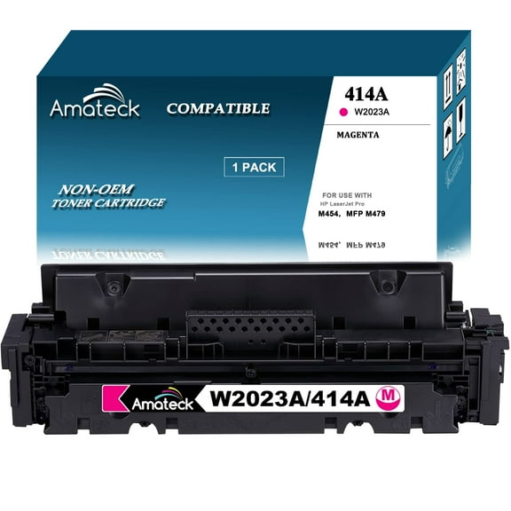 Amateck Compatible Toner Cartridge Replacement for HP W2023A 414A Magenta 1 Pack for Color Pro M454dn, M454dw, M479dw, M479fdn, M479fdw