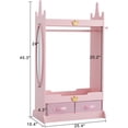 thumbnail image 3 of Kids Dress Up Storage with Mirror, Kids Armoire with Non-Woven Drawers, Open Costume Closet with Hanging Rack for Toddlers (Pink), 3 of 4
