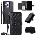 thumbnail image 1 of Funda tipo billetera GANGXUN para iPhone 15 Pro – Tapa abatible con correa para mujer, 1 of 5