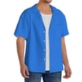 thumbnail image 2 of Balery Dodgerblue Camisa Casual de Manga Corta con Botones para Hombre, Texturizada, Estilo Cubano, para Playa, Verano-X-Large, 2 of 5