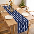 thumbnail image 3 of Navy Blue Knot Table Runner - 70 Inch Long, Kitchen Dining Table Runner Dresser Scarves, Nautical Striped Monochrome Ocean Farmhouse Decor for Coffee Tables Wedding Party Banquet, 3 of 8