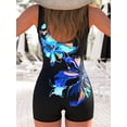 thumbnail image 4 of Women's Halter Athletic Tank Top, Tropical Palm Tree Print Side Drawstring Sleeveless Slimming Quick Dry Workout Vest, Stretch UV Protection Summer Beach Casual Fitness Top, 4 of 6