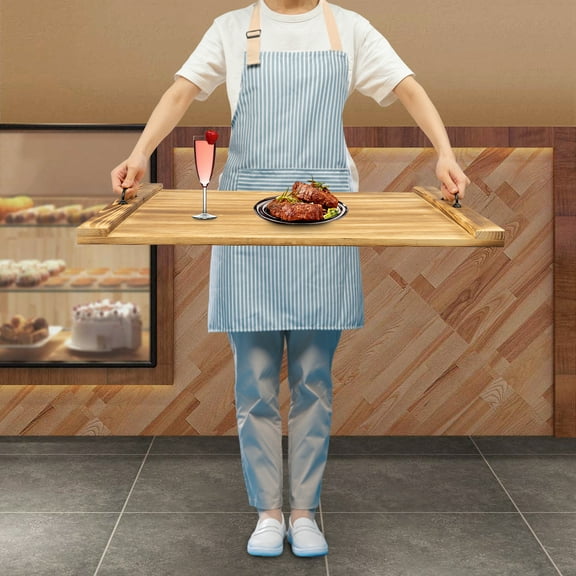 30"x22" Pine Wood Stove Top Cover & Cutting Board with Handles – Rustic Farmhouse Sink Cover, Counter Space Saver Tray for Kitchen, RV, Apartment