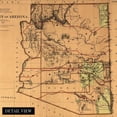 thumbnail image 2 of Vintage 1876 Arizona Territory Map Vintage Arizona Map - Old Arizona Territory Map - Historic Map of Arizona Wall Art from The Official Records, 2 of 2