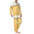 thumbnail image 2 of Naloa White Ice Cream Men’s Pajamas Set - Long Sleeve Button Down Sleep Shirt and Pajama Bottoms Sleepwear Set-X-Large, 2 of 7