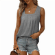 thumbnail image 2 of Camisetas Sin Mangas para Mujer, Conjuntos de Verano 2025, Blusas Casuales con Cuello Cuadrado, Gris XXL, 2 of 5