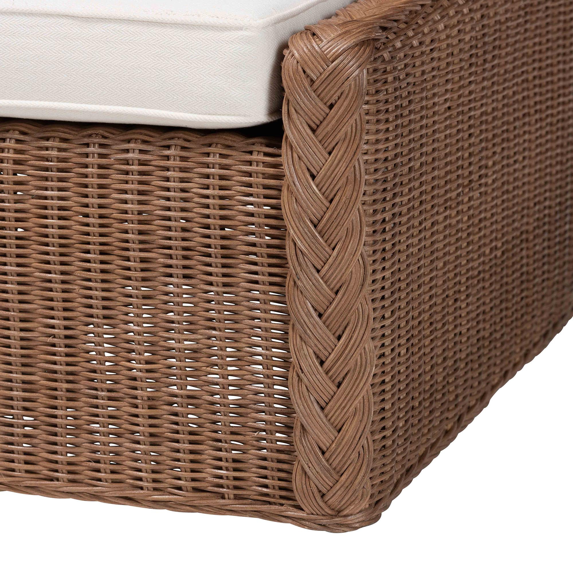 bali & pari Derris Boho Footstool, Peanut Brown