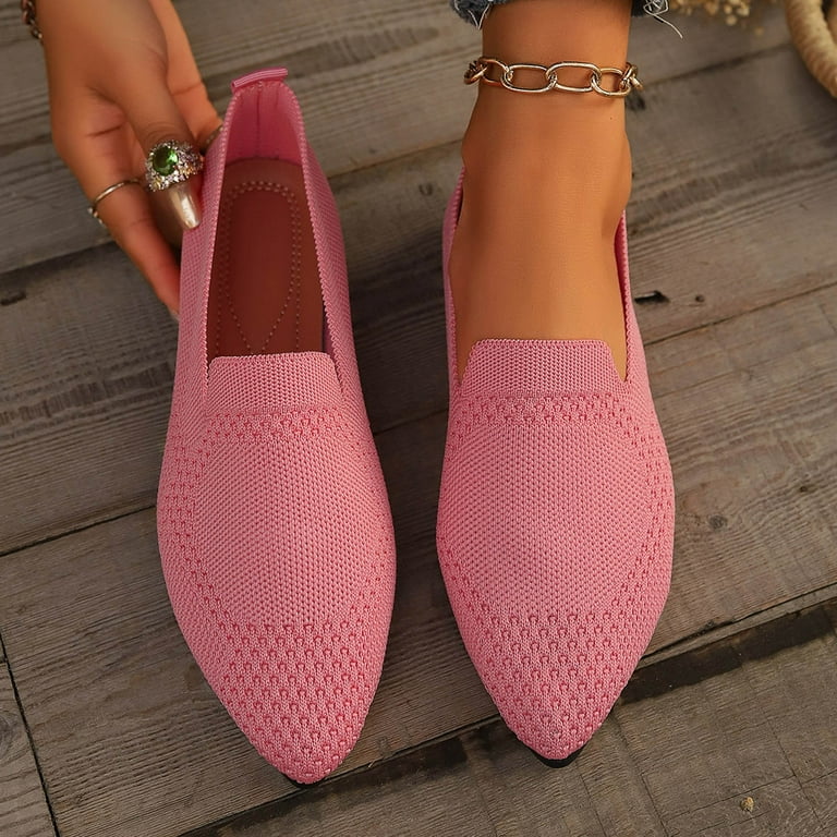 Caqnni Women's Flat Mary Jane Shoes Ankle Strap Pointed Toe