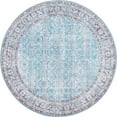 thumbnail image 1 of Unique Loom Revival Distressed Border Rug 5' x 5' Round Blue/Black, 1 of 2