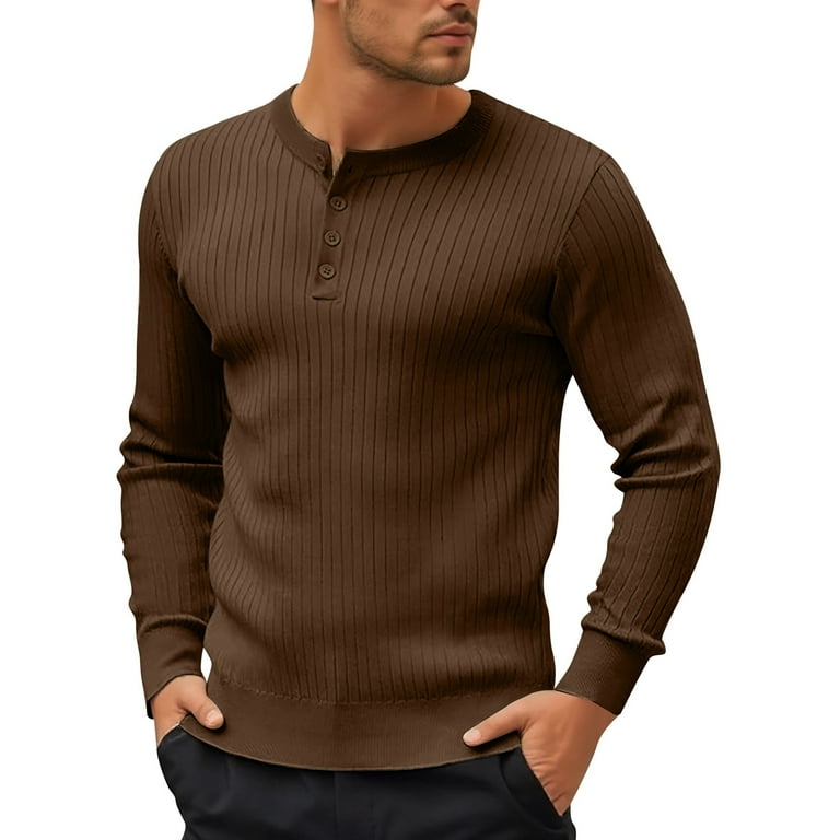 GBSYEWXS Men T-Shirts Solid Color Henley Shirt Work Comfortable