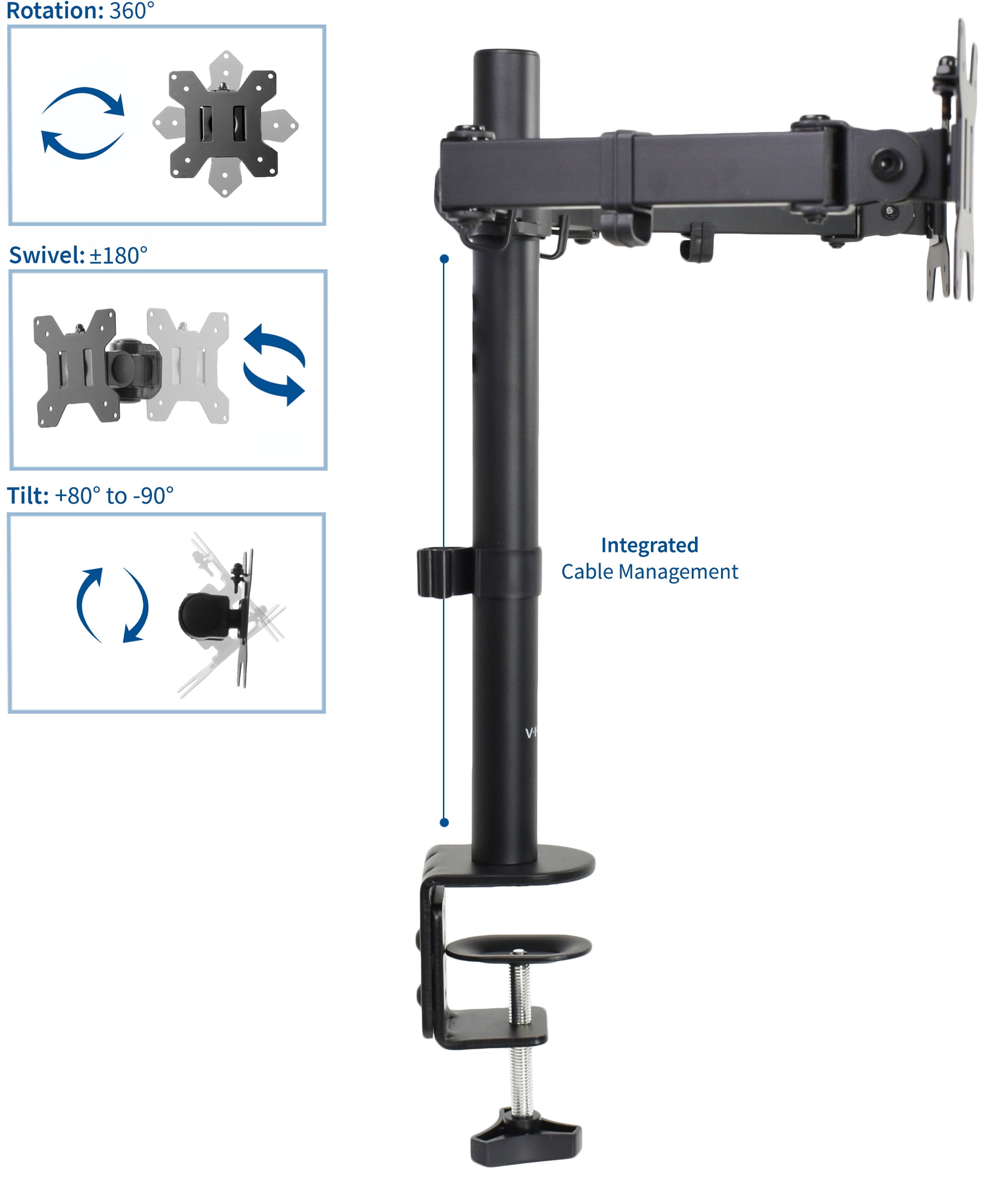 Vivo Dual Lcd Monitor Desk Mount Stand Heavy Duty Fully Adjule Fits 2 Screens Up To 27 V002