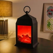 Flameless Fireplace Lantern with 6 Hours Timer Portable Battery Operated Fire Place