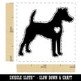 thumbnail image 2 of Smooth Fox Terrier Dog with Heart Self-Inking Rubber Stamp Ink Stamper - Brown Ink - Small 1 Inch, 2 of 7