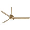 thumbnail image 2 of Casa Vieja 52" Windspun Modern Indoor Ceiling Fan 3 Blade LED Light Remote Control Soft Brass Finish Natural Wood Blades Bedroom, 2 of 7