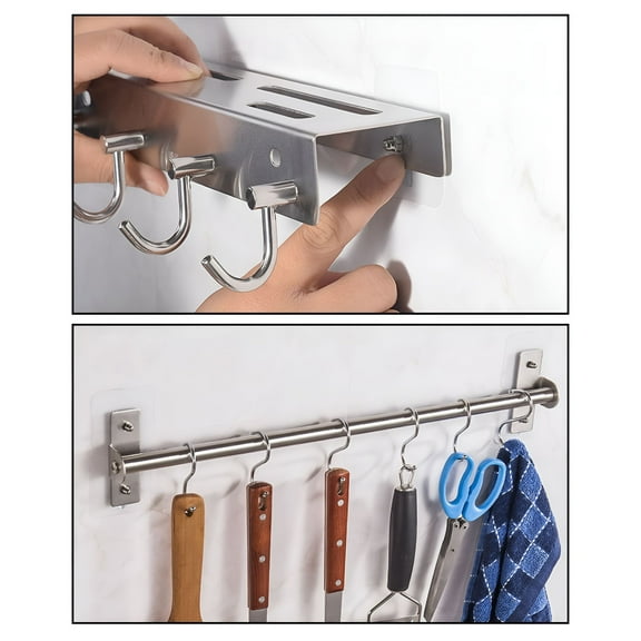 LAMIRO Adhesive Hooks Heavy Duty Wall Hooks for Hanging Wall Hangers without Nails 2 In 1 Screw Sticker for Wall Mount Shelf Waterproof Rustproof for Kitchen Bathroom Home Office Plastic
