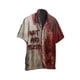 thumbnail image 1 of Men's Casual Halloween Prints Short Sleeve Single Breasted Lapel ShirtM, 1 of 3