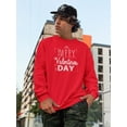 thumbnail image 2 of Old Glory Mens Happy Valentines Day Sign Long Sleeve Graphic Sweatshirt, 2 of 6