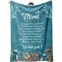 Mimi Gifts, Mimi Blanket with Florals Print, Birthday Gifts for Mimi, Mimi Gifts for Grandma on Mother''s Day, Flannel Throw Blankets 50" x 60"