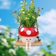 thumbnail image 1 of Colaxi Pot de Fleurs Suspendu en Résine pour Bureau Patio Maison Rouge, 1 of 8